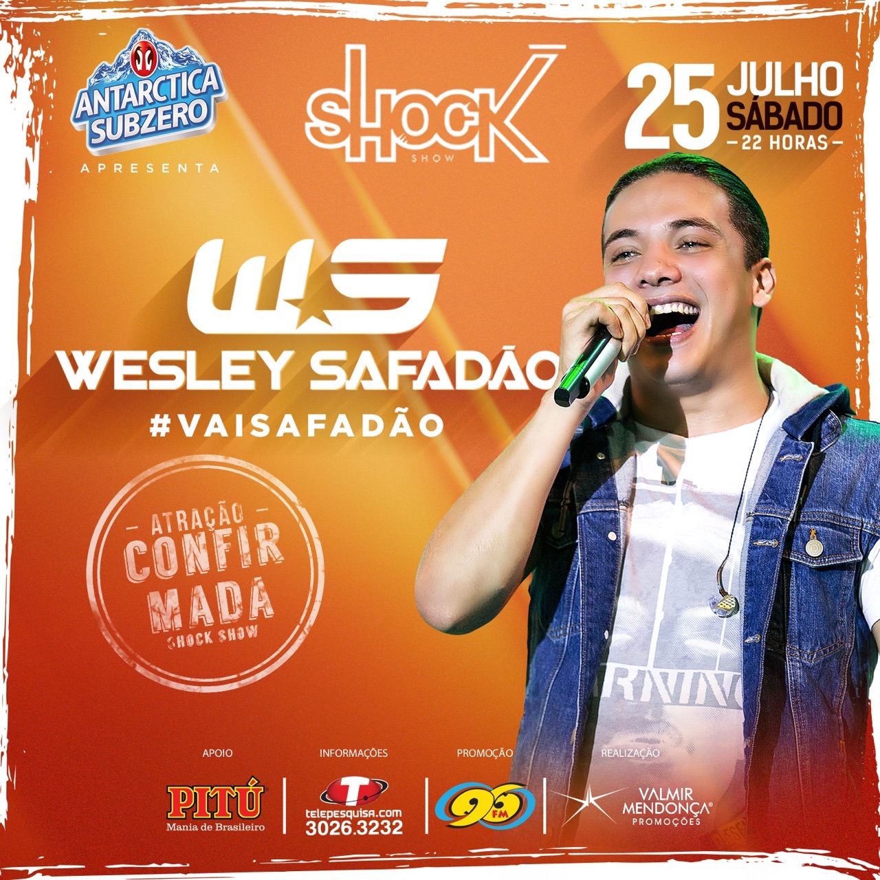 Sorteio de 10 acessos para o show de Wesley Safadão, Pedrinho Pegação e  Calcinha Preta - Promoções - Shock Show